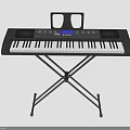 Electronic Keyboard on Stand With Music Rest Display and White Black Keys
