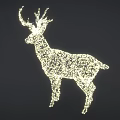 Garden Ornament Deer Shape Illuminated With Sparkling Light Dots For Outdoor Garden Decoration