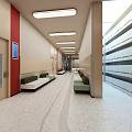 Modern Lobby Interior With Spacious Design Curved Walls Light Flooring And Glass Windows