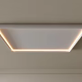 Slim Modern LED Flush Mount Ceiling Light With Warm Edge Strip Lighting 3d model