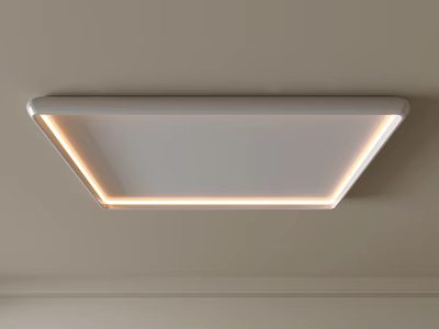 Slim Modern LED Flush Mount Ceiling Light With Warm Edge Strip Lighting 3d model