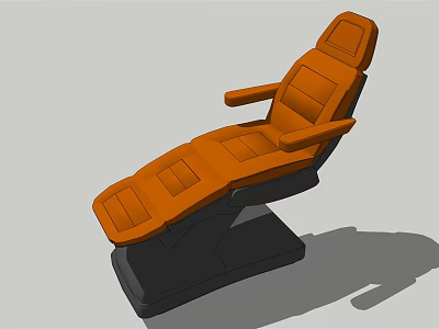 Modern Orange Leather Recliner Chair With Adjustable Backrest And Black Base 3d model