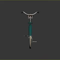 Classic Teal Bicycle With Brown Leather Seat And White Spoked Wheels