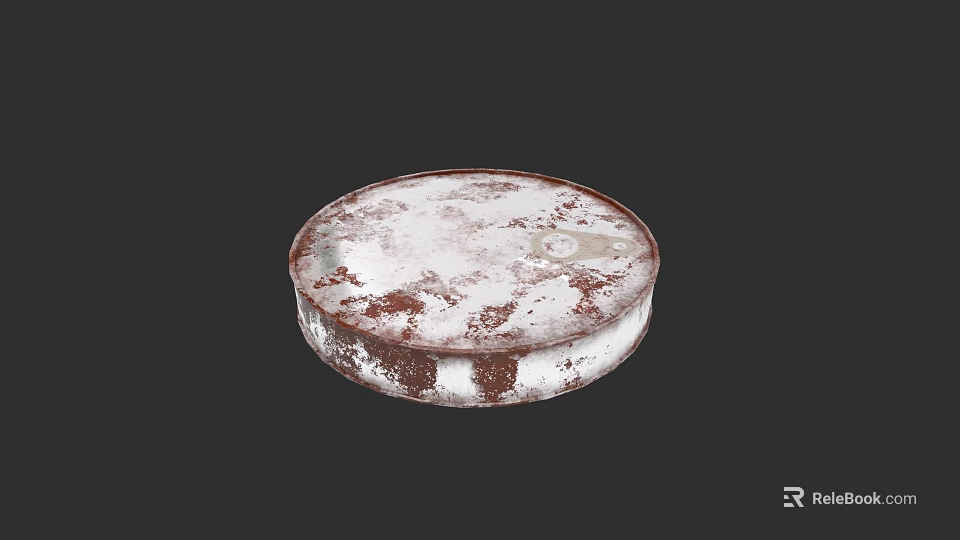 Vintage Rustic Metal Can with Rusty Surface for Food Storage 3d model
