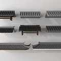 Traditional Roof Architectural Components With Different Tile Designs And Eave Structures 3d model