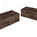 Vintage Wooden Boxes With Metal Clasps Handles And Retro Text Labels