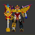 Vibrant Transformer Action Figure With Yellow Red Purple Wings And Weapons