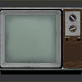 Vintage Television With Brown Wooden Case Classic Screen And Retro Control Knobs 3d model