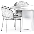 Modern Grey Upholstered Dining Chair With Slender Black Metal Legs For Stylish Home Dining Space
