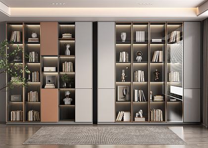 Modern bookcase 3d model