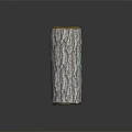 Wood And Stone Cylindrical Decorative Piece Featuring Textured Surface For Interior Decoration