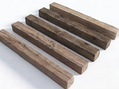 Natural Stone Wood Decorative Strips Featuring Rustic Texture For Home Design 3d model