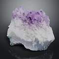 Purple and White Crystal Cluster Decorative Ornament Set Natural Geode Display Piece