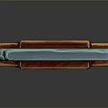 Turquoise Textured Weapon Blade With Orange Decorative Base And Modern Design