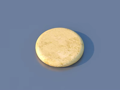 Round Yellow Baked Flatbread Food with Golden Crust and Soft Texture 3d model