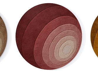 Modern Round Carpet Yellow Red brown Abstract Round Carpet Combination 3d model