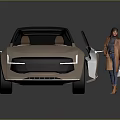 Modern Transparent Roof Car With Open Doors And Brown Seats For Passenger Entry