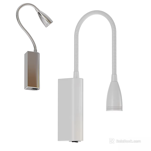 Modern Wall Lamps With Adjustable Flexible Arms And Sleek Metal White Designs 3d model 