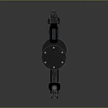 3D Rendered Mechanical Weapon With Black Metal Complex Structure And Circular Components