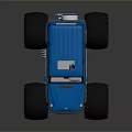 Blue Monster Truck With Large Wheels And High Off Road Chassis Design