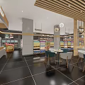 Supermarket Department Store Interior Design With Organized Shelves Various Products And Bright Lighting