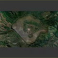 Detailed 3D Terrain Model With Green Vegetated Mountains And Valley Landforms