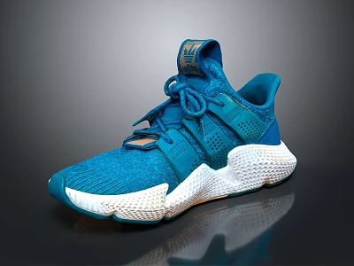 Blue Sports Sneakers with Mesh Design White Sole and Breathable Material 3d model