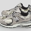 Gray New Balance Sneakers With Camouflage Pattern And White Black Sole