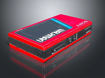 Sony Red Digital Walkman Portable Music Player with Screen and Control Features 3d model