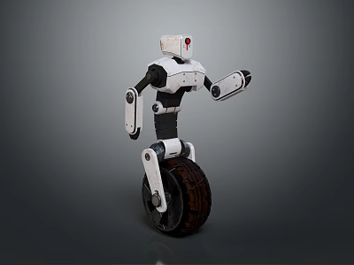 Industrial Robot Single Wheel Robot Double Wheel Robot Assistant Small Robot 3d model