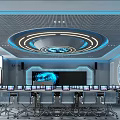 Modern School Classroom Featuring Organized Student Seats Digital Screens And Teaching Equipment