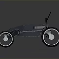 Futuristic Exploration Rover With Large Metallic Wheels Antennas And Streamlined Reflective Body