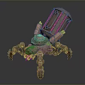 Steampunk Inspired Mechanical Creature With Decorative Structures And Multi Legged Design