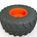 Durable Car Tire With Deep Tread Pattern And Orange Inner Structure Design 3d model