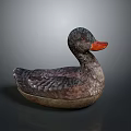 Decorative Duck Figurine With Textured Feathers And Orange Beak For Home Decor