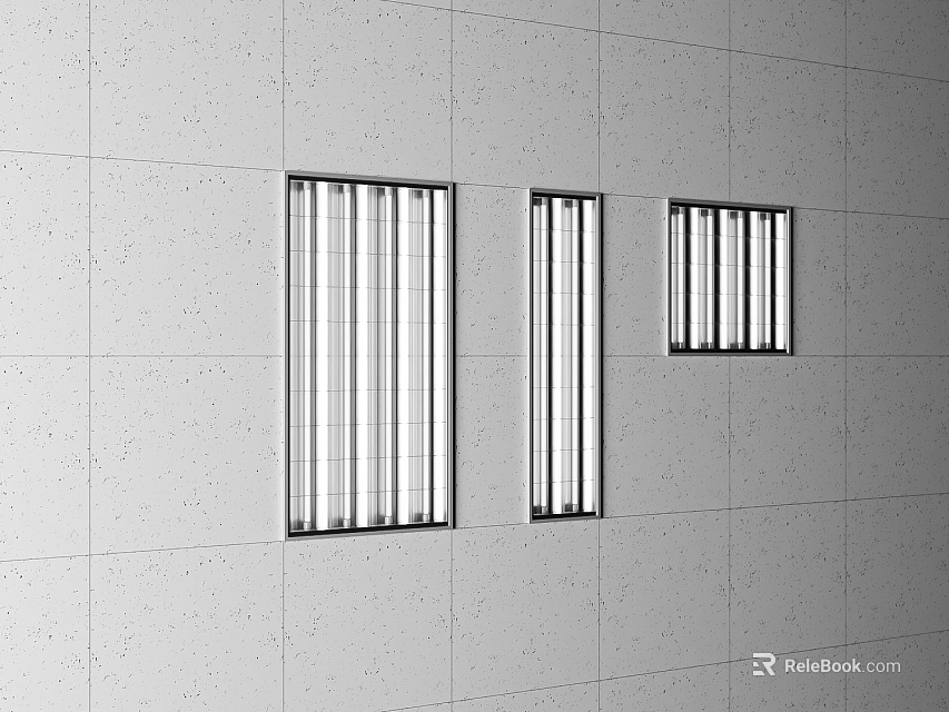 LED Grille Lights Wall Mounted with Slim Frame for Commercial Office Tile Wall Lighting 3d model 