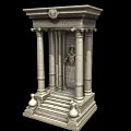 Ancient Architecture Structure With Columns Statue Steps And Intricate Carved Details 3d model