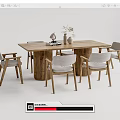 Nordic Dining Table and Chair Combination Dining Table and Chair 3d model