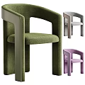 Modern Upholstered Stools With Armrests In Green Gray And Purple Colors