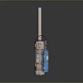 Tactical Weapon Device With Blue Cylinder White Pipes And Red Components