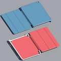 Foldable Tablet Cases In Blue And Red With Protective Cover Design 3d model