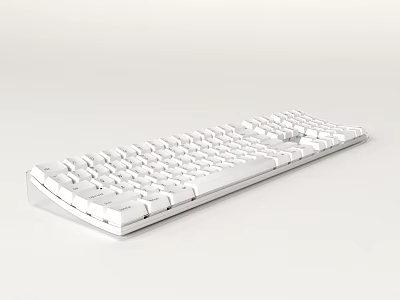 White Computer Keyboard With Full Size Layout And Modern Sleek Design 3d model