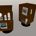 Wooden Sideboard With Multiple Shelves Storage Cups Magazines And Round Base