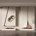 Modern Fireplaces In Minimalist Home Interior Design With Wall Decoration