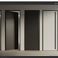 Modern Interior Design Featuring Black And White Hinged Doors In Various Open States