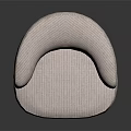 Modern Light Pink Curved Armchair With Rounded Design And Fabric Upholstery