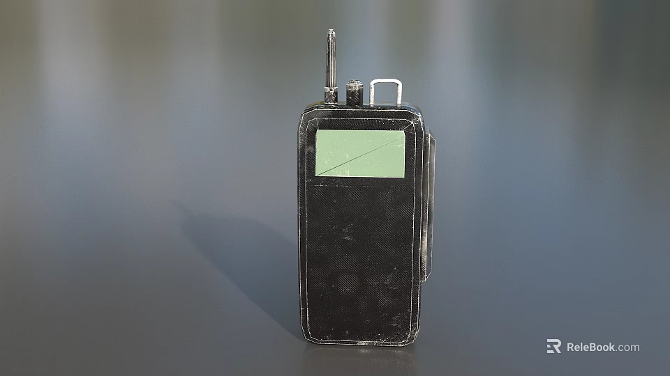 Industrial Equipment Handheld Radio With Antenna Green Screen Black Housing And Durable Design 3d model 