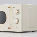 Cream Colored Philips Microwave Oven With Retro Control Knobs And Glass Window For Modern Kitchen 3d model