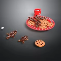 Delicious Chocolate Chip Cookies And Gingerbread Men On Red Plate With Red Cup