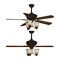 Ceiling Fan With Brown Blades And Glass Lights Modern Home Design